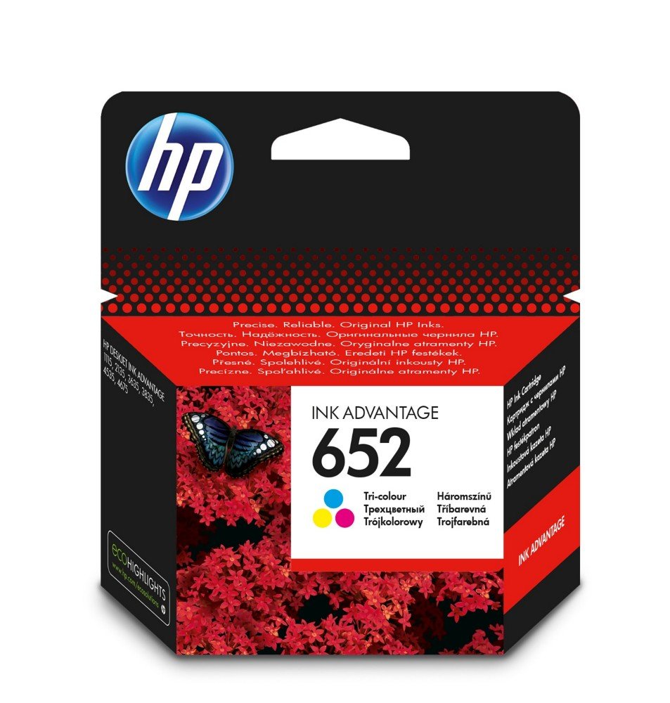 652 tri color HP 652 Tri-color Original Ink Advantage Cartridge (F6V24AE) - Image 1