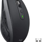 Logitech MX Anywhere 2S Wireless Mouse  Use On Any Surface, Hyper-Fast Scrolling, Rechargeable, Control Up to 3 Apple Mac and Windows Computers and Laptops (Bluetooth or USB), Graphite