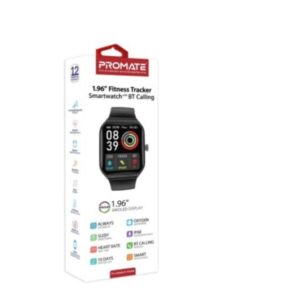 Promate ProWatch-AM19 - 1.96" Fitness Tracker Smartwatch with BT Calling