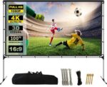 Projector Screen and Stand,100 inch Portable Indoor/Outdoor
