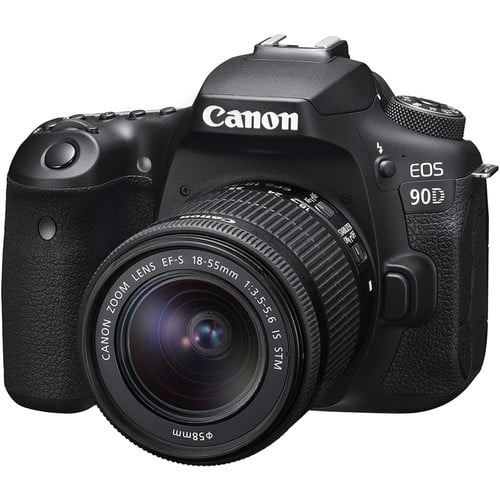 front 3 Canon EOS 90D DSLR Camera with 18–55mm Lens - Image 1