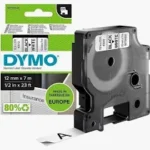 Dymo 45013 12mm x 7m Black on White Label Tape