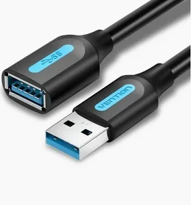 Vention USB 3.0 A Male to A Female Extension Cable 3M Black PVC Type