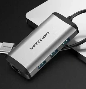 Vention USB 3.0 to USB 3.0 (3 Ports) + Gigabit Ethernet Aluminum Alloy Docking Station