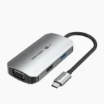 Vention USB-C Multi-Function 4-in-1 Docking Station, USB-C to HDMI/VGA/USB 3.0/PD 0.15M Gray Aluminum Alloy