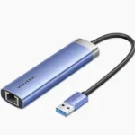 Vention 5-in-1 Docking Station, USB 3.0 to USB 3.0 x3 / RJ45 / USB-C Hub 0.15M Blue Aluminum Alloy