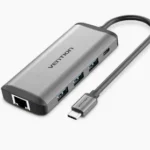 Vention USB-C Multi-Function 6-in-1 Docking Station, Type-C to HDMI / USB 3.0 (3 Ports) / RJ45 / PD (87W) Converter 0.5M Gray
