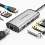 Vention 9-in-1 Multi-function Type-C Docking Station, 0.1M Gray Metal Type