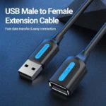 Vention USB 2.0 A Male to A Female Extension Cable 3M Black PVC Type