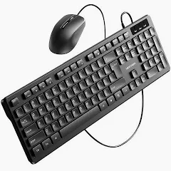 shopping - 2025-09-06T083029.133 Vention USB Wired Full-Sized Keyboard and Mouse Combo Black Slim Type – US English Layout - Image 1