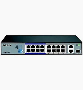 D-Link DES-F1016P-E 16-Port Fast Ethernet Unmanaged Long Range 250m PoE+ Surveillance Switch