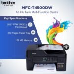 Brother MFC-T4500DW A3 multifunction ink tank printer with wireless and duplex printing