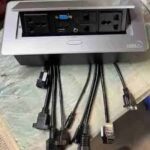 Nexa Black/ Silver Pop-up Multifunction Socket with Cable Socket