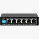 D-Link DGS-F1006P-E – 6-Port 1000Mbps PoE Switch (4 PoE Ports + 2 Uplink Ports, 250m Long-Range)