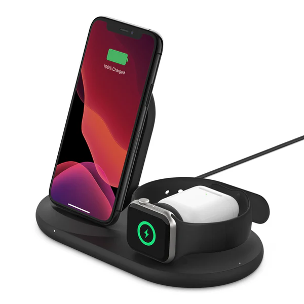 Belkin BOOST↑CHARGE 3-in-1 Wireless Charger for iPhone, Apple Watch & AirPods  - Image 1