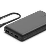 Belkin 20K Power Bank with USB-C 15W & Dual USB-A – Black