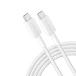 ANKER 322 USB-C TO USB-C CABLE (6FT BRAIDED) – WHITE (A81F6H21)