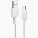 Anker 322 USB-A to USB-C Cable – 3ft Braided, White (Model: A81H5H21)