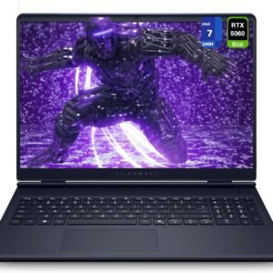 Dell Alienware 16 Aurora gaming laptop with RGB lighting and 16-inch 2K display.