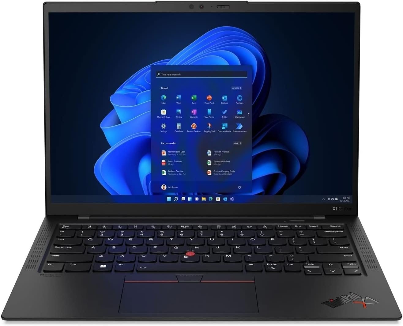 Lenovo ThinkPad X1 Carbon G10 Core i7 Laptop 16GB 512GB SSD – 21CB000CUS 1 Lenovo ThinkPad X1 Carbon G10 Core i7 laptop front view
