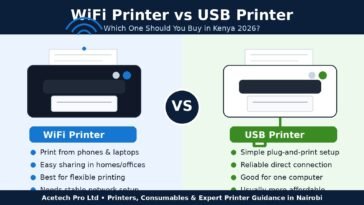 WiFi Printer Kenya guide comparing wireless and USB printers